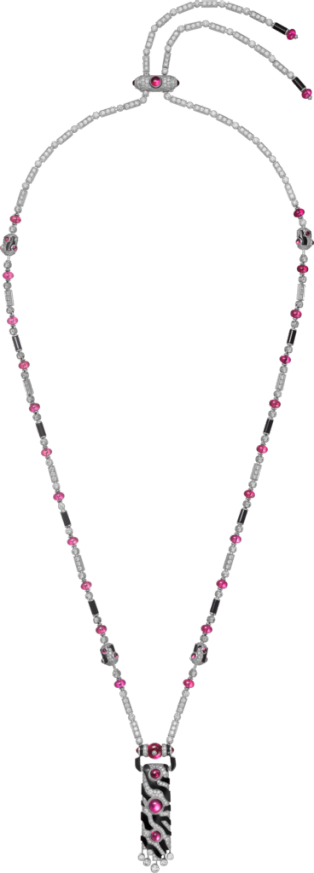 Beautés du Monde necklace White gold, rubellite, onyx, diamonds