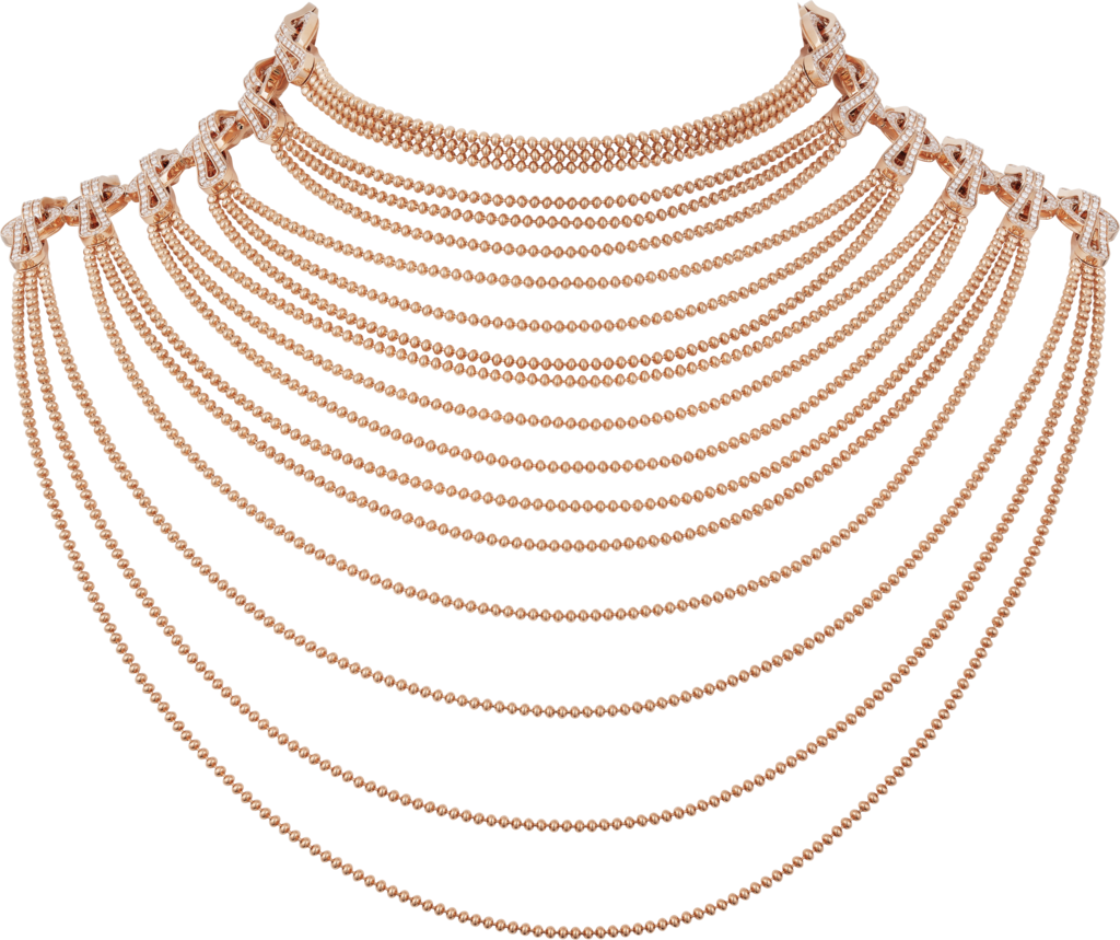 Agrafe necklaceRose gold, diamonds