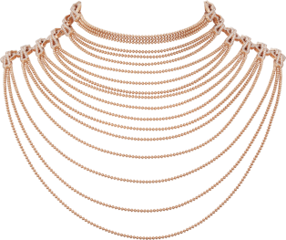 Agrafe necklace Rose gold, diamonds