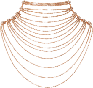 Agrafe necklace Rose gold, diamonds