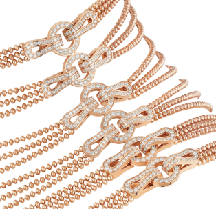 Agrafe necklace Rose gold, diamonds