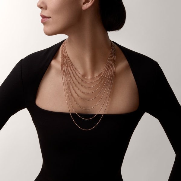 Agrafe necklace Rose gold, diamonds