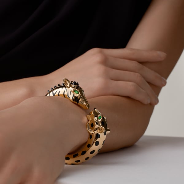 Indomptables de Cartier bracelet Yellow gold, onyx, black lacquer, tsavorite garnets