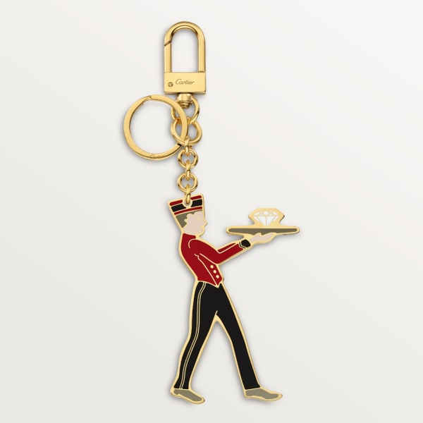 Diabolo de Cartier key ring with bellboy motif Lacquered golden-finish metal