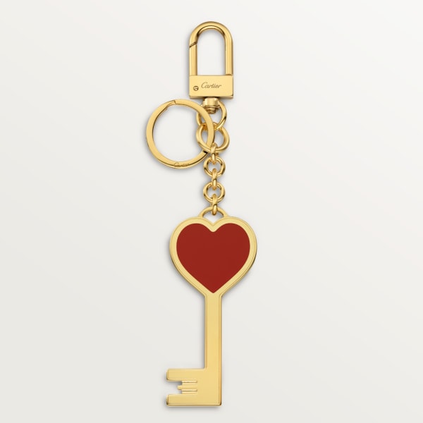 Diabolo de Cartier key ring with key motif Lacquered golden-finish metal