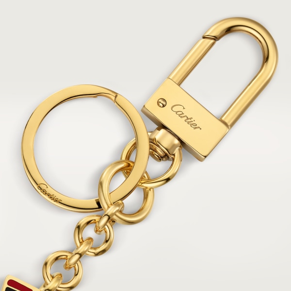 Diabolo de Cartier key ring with bellboy motif Lacquered golden-finish metal