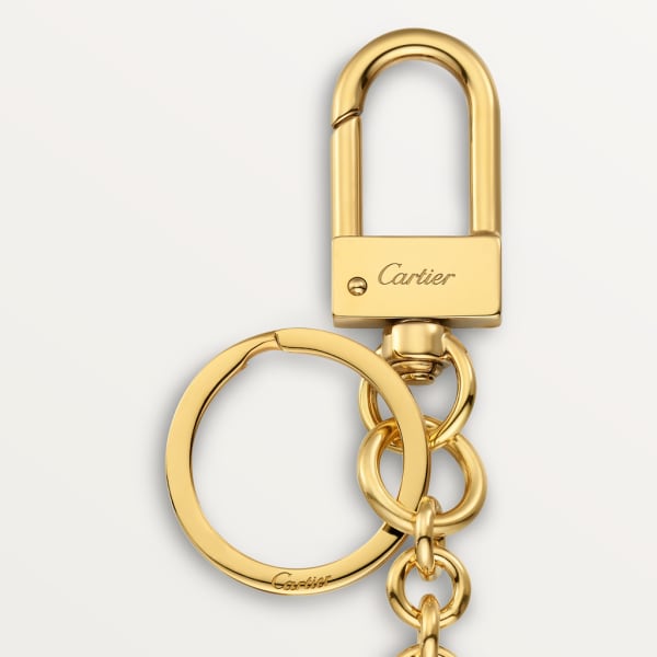 Diabolo de Cartier key ring with freed bird motif Lacquered golden-finish metal