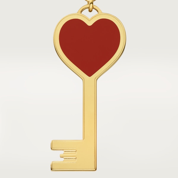 Diabolo de Cartier key ring with key motif Lacquered golden-finish metal