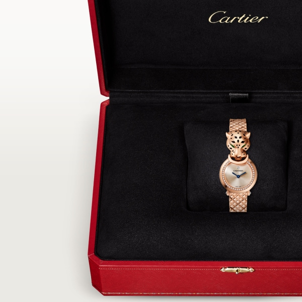 La Panthère de Cartier 腕表 小号表款，石英机芯，18K玫瑰金，钻石
