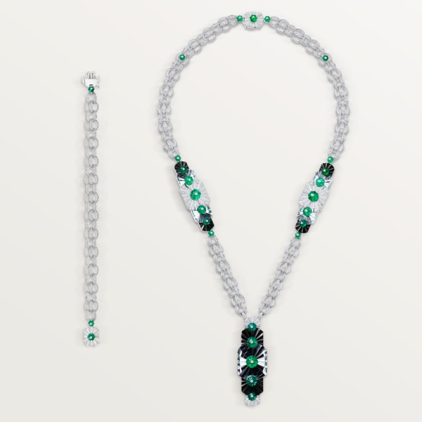 Creative系列项链 白金，祖母绿，水晶，缟玛瑙，钻石