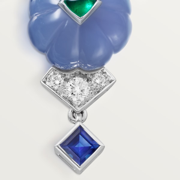 Creative系列耳环 白金，祖母绿，蓝玉髓，蓝宝石，缟玛瑙，绿松石，钻石