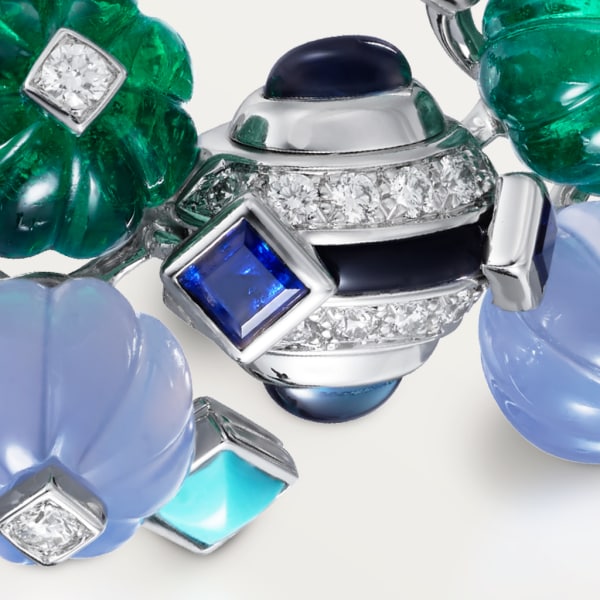 Creative Collection Bracelet White gold, emeralds, chalcedony, sapphire, onyx, turquoise, diamonds