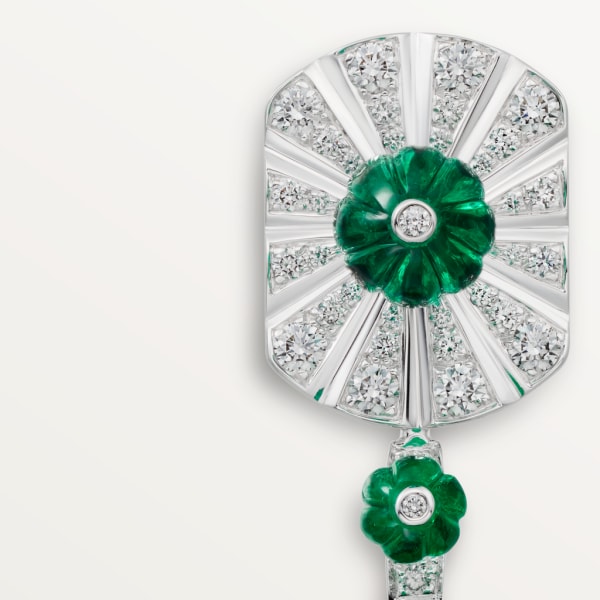 Sixième Sens par Cartier earrings White gold, emeralds, rock crystal, onyx, diamonds