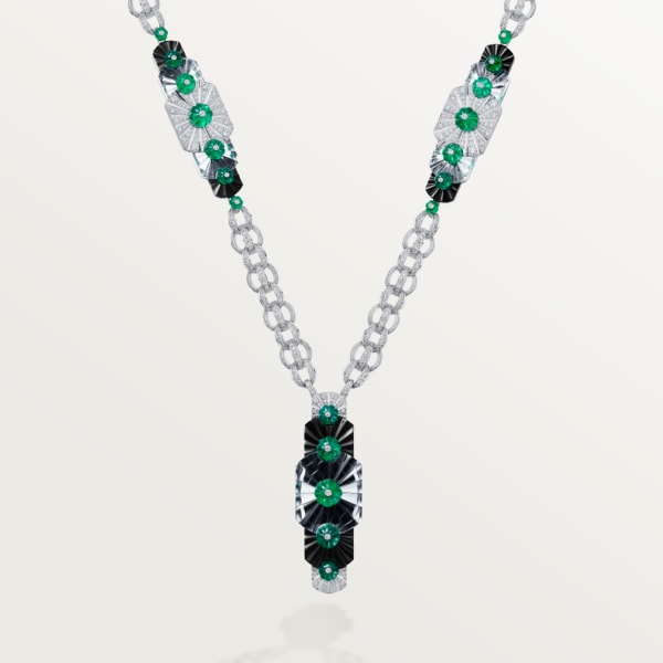 Creative Collection Necklace White gold, emeralds, rock crystal, onyx, diamonds