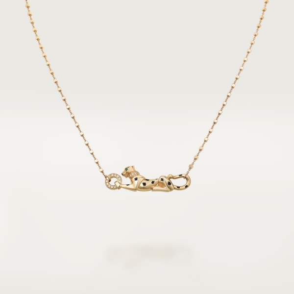 Panthère de Cartier卡地亚猎豹项链 黄金，沙弗莱石榴石，钻石