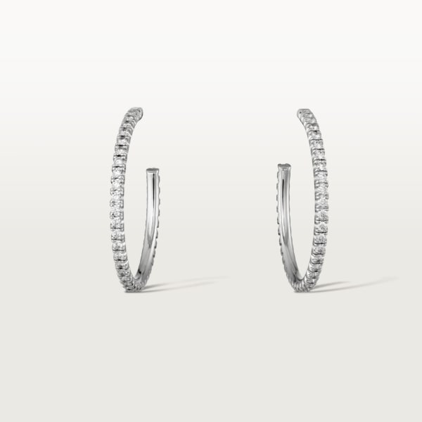 Etincelle de Cartier earrings, medium model White gold, diamonds