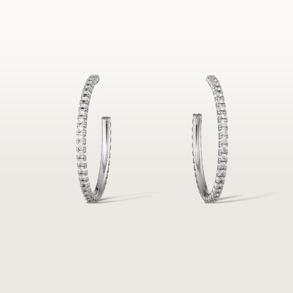 Etincelle de Cartier耳环，中号款 白金，钻石