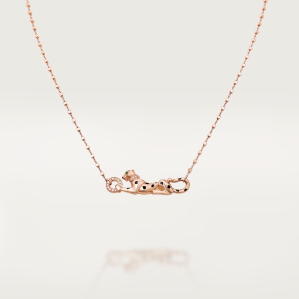 Panthère de Cartier卡地亚猎豹项链 玫瑰金，沙弗莱石榴石，钻石
