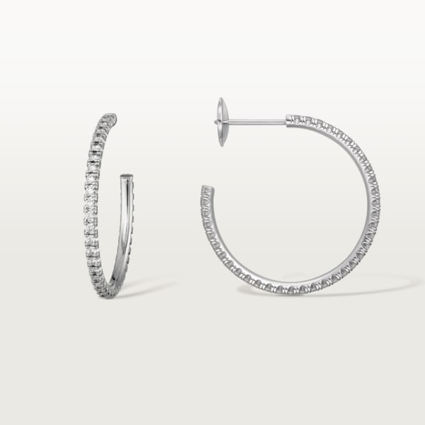 Etincelle de Cartier耳环，中号款 白金，钻石