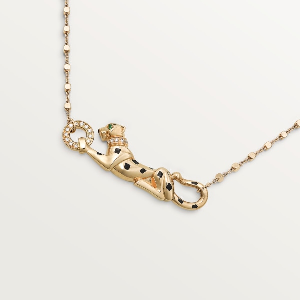 Panthère de Cartier卡地亚猎豹项链 黄金，沙弗莱石榴石，钻石