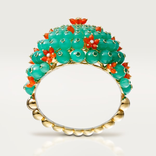 Cactus de Cartier bracelet Yellow gold, emeralds, chrysoprases, carnelians, diamonds