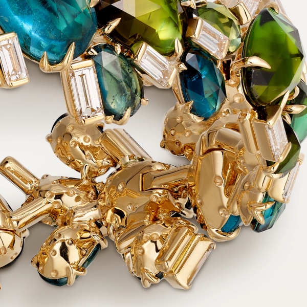 Cactus de Cartier bracelet Yellow gold, tourmalines, diamonds