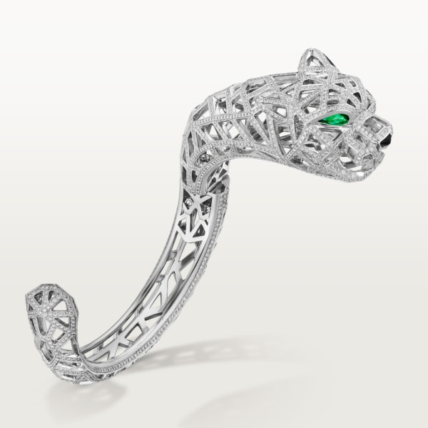 Panthère de Cartier手镯 白金，缟玛瑙，祖母绿，钻石