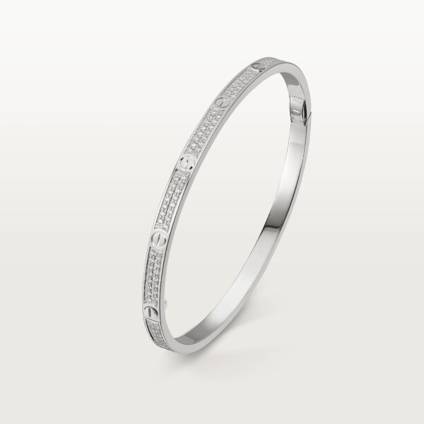 Love bracelet, small model, paved White gold, diamonds