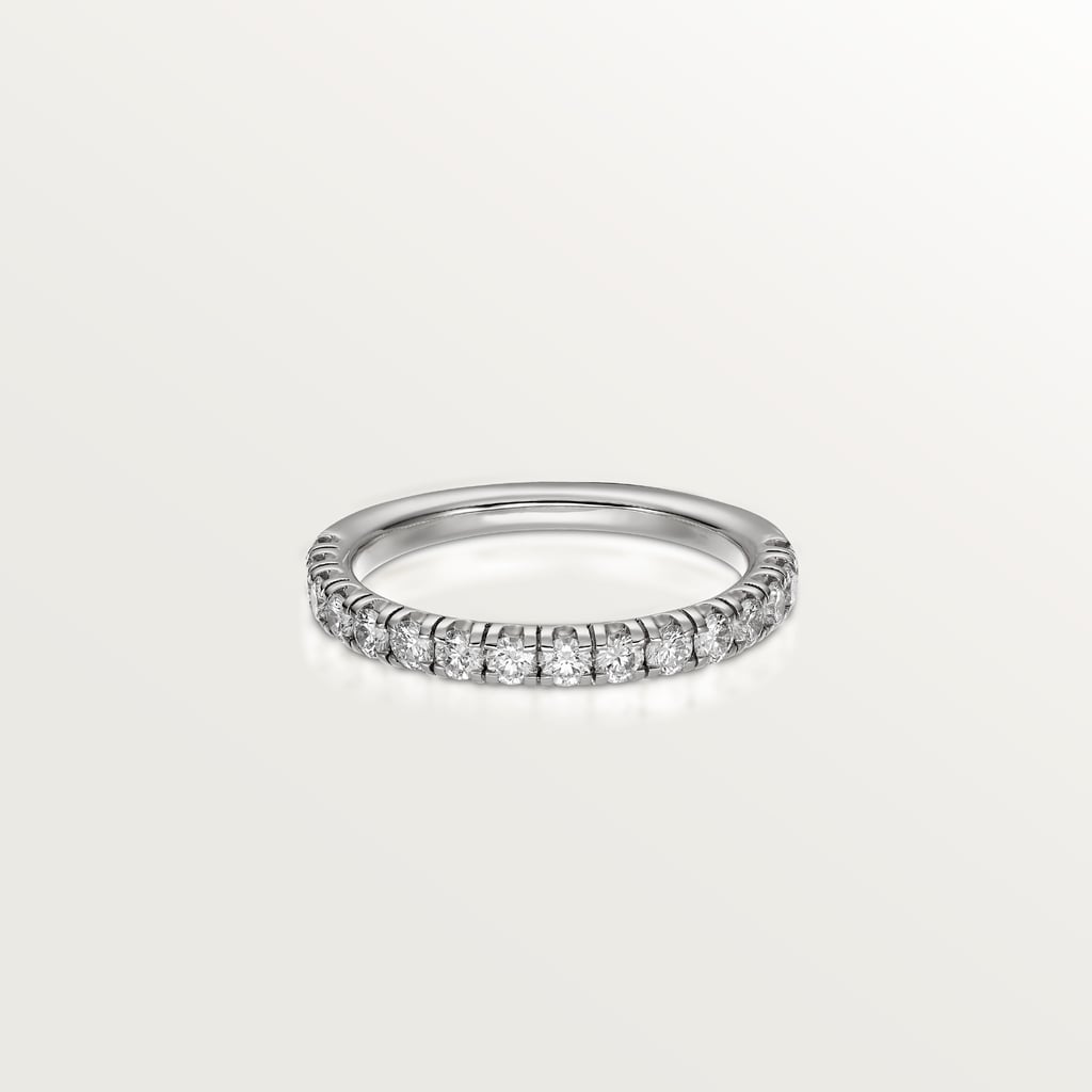 Etincelle de Cartier wedding ring, width 2.6 mm, semi-paved Platinum, diamonds