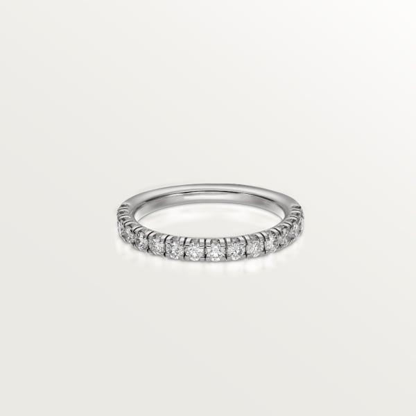 Etincelle de Cartier wedding ring, width 2.6 mm, semi-paved  Platinum, diamonds