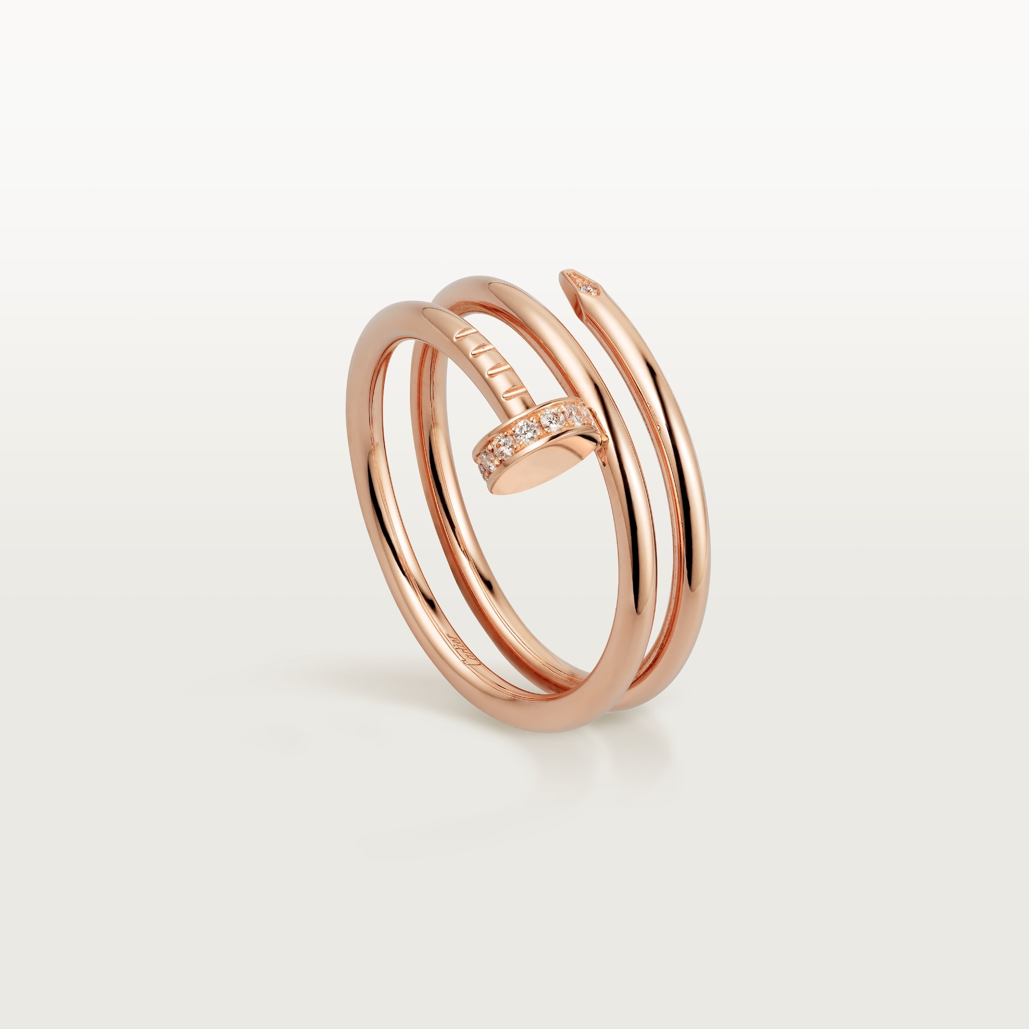 Juste un Clou ring, double, diamondsRose gold, diamond