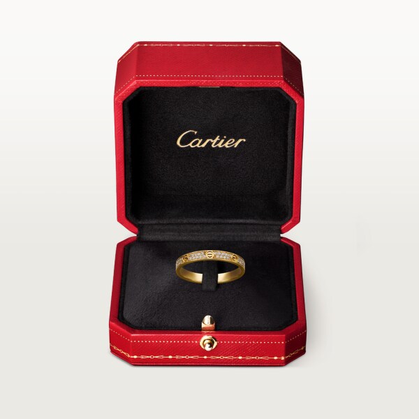 Love ring, small model Yellow gold, diamonds