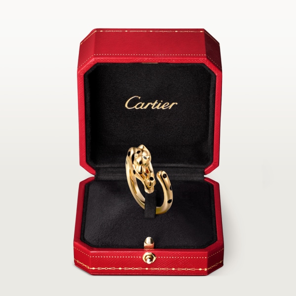 Panthère de Cartier戒指 金，沙弗莱石榴石，玛瑙
