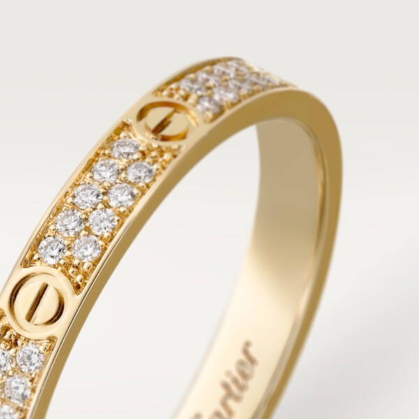 Love ring, small model Yellow gold, diamonds