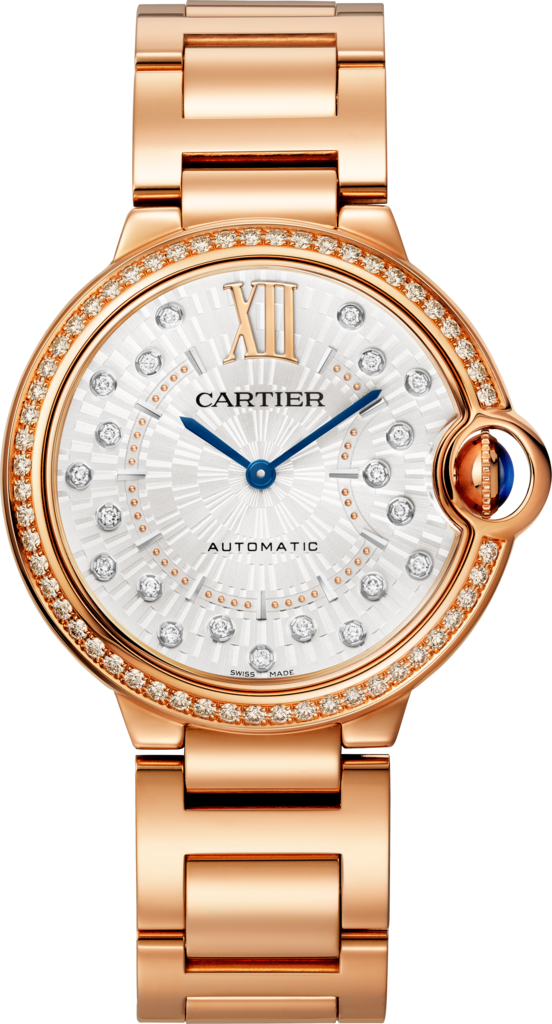 Ballon Bleu de Cartier watch36 mm, automatic mechanical movement, rose gold, diamonds