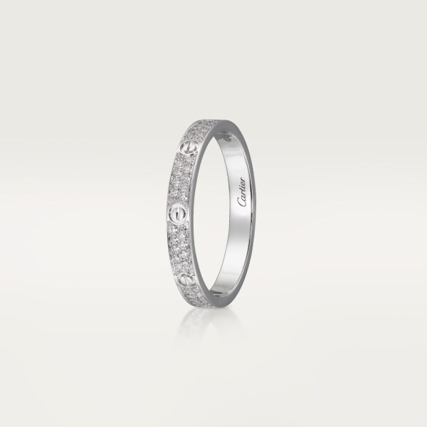 Love ring, small model White gold, diamonds