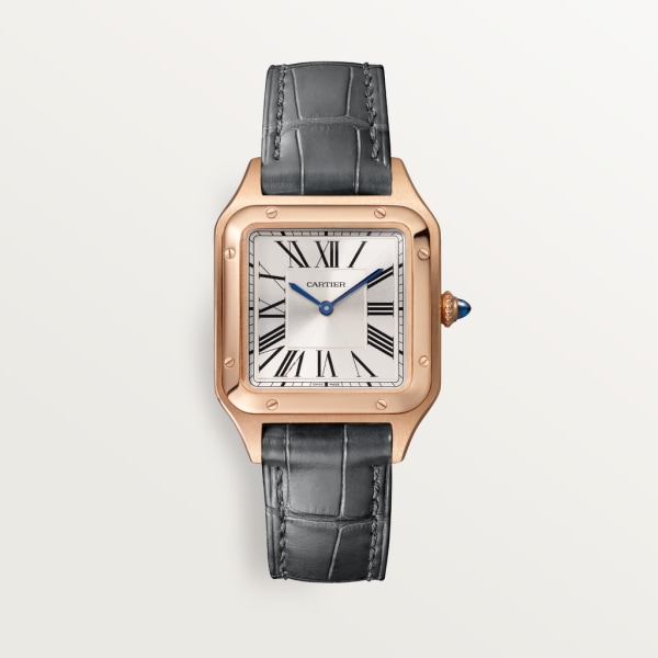 Santos-Dumont watch Small model, quartz movement, rose gold, leather