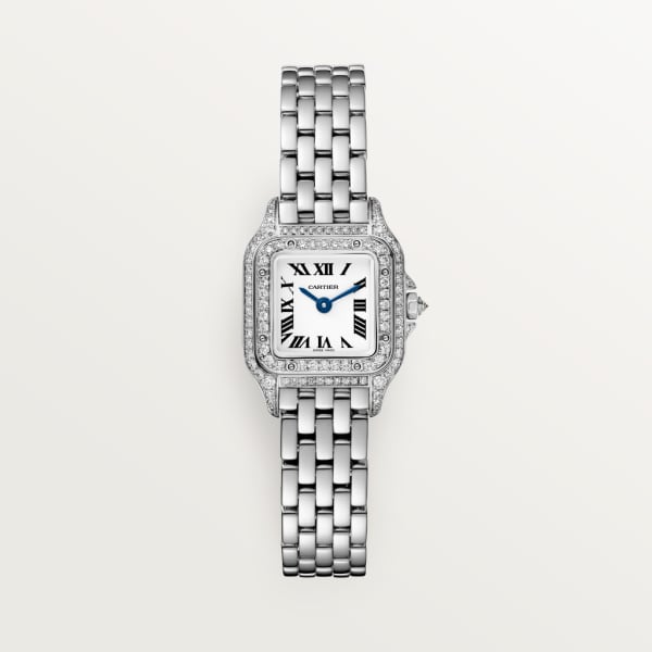 Panthère de Cartier watch Mini model, quartz movement, white gold