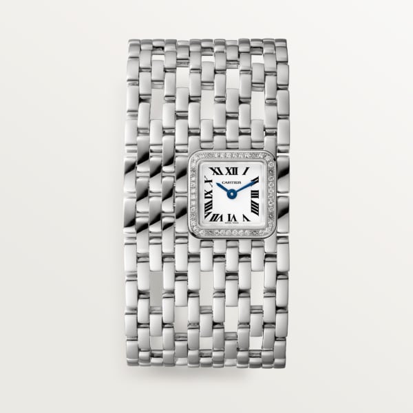 Panthère de Cartier watch Cuff, quartz movement, white gold, diamonds