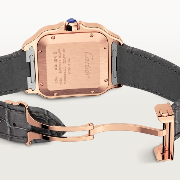 Santos de Cartier腕表 大号表款，自动机芯，18K玫瑰金，两条可替换式皮表带