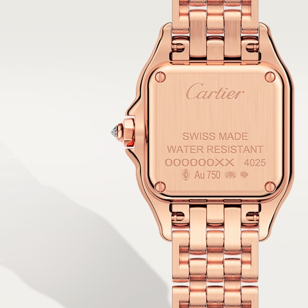 Panthère de Cartier watch, small model Small model, quartz movement, rose gold, diamonds