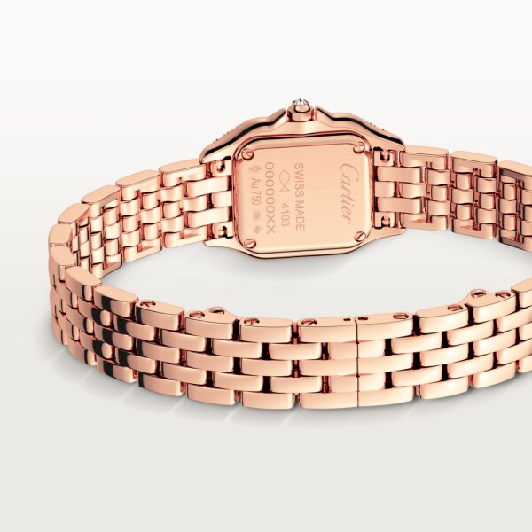 Panthère de Cartier watch Mini model, quartz movement, rose gold, diamonds