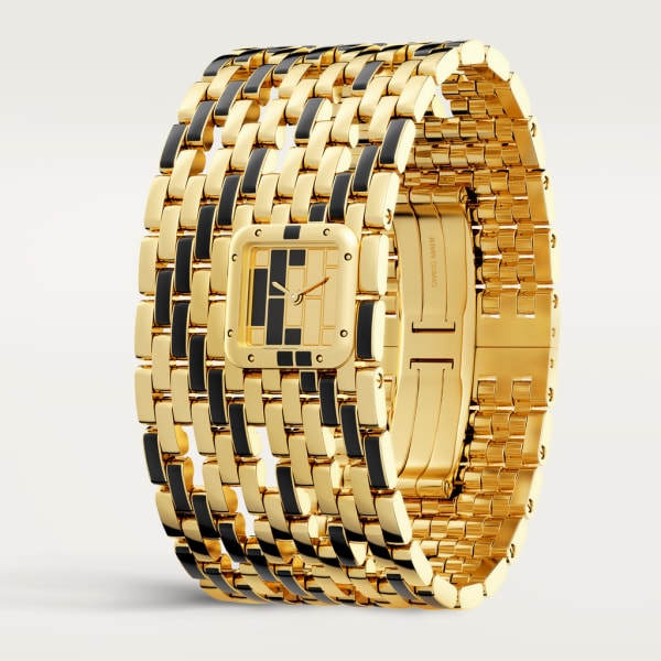 Panthère de Cartier腕表 手镯腕表，石英机芯，18K黄金，漆