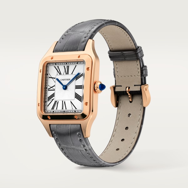 Santos-Dumont watch Large model, quartz movement, rose gold, leather