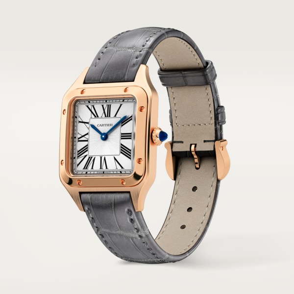 Santos-Dumont watch Small model, quartz movement, rose gold, leather