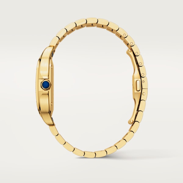 Santos de Cartier腕表 中号表款，自动机芯，18K黄金，钻石，可替换式金属表链与皮表带