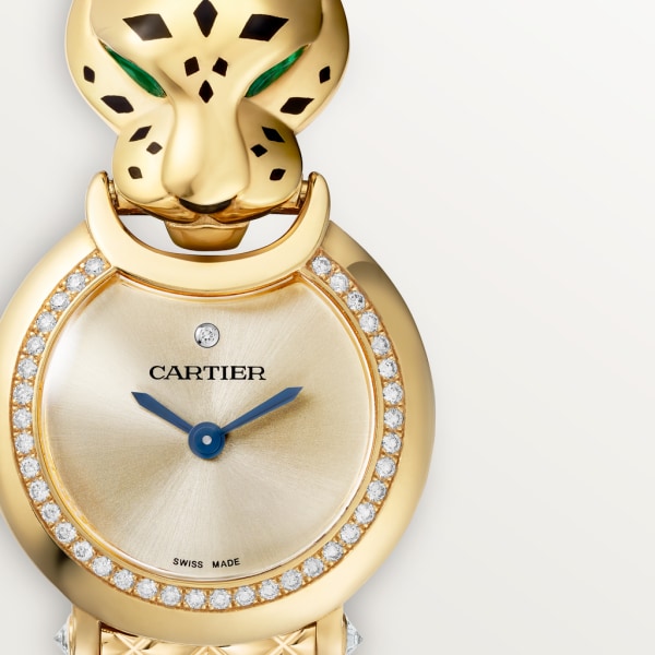 La Panthère de Cartier 腕表 小号表款，石英机芯，18K黄金，钻石