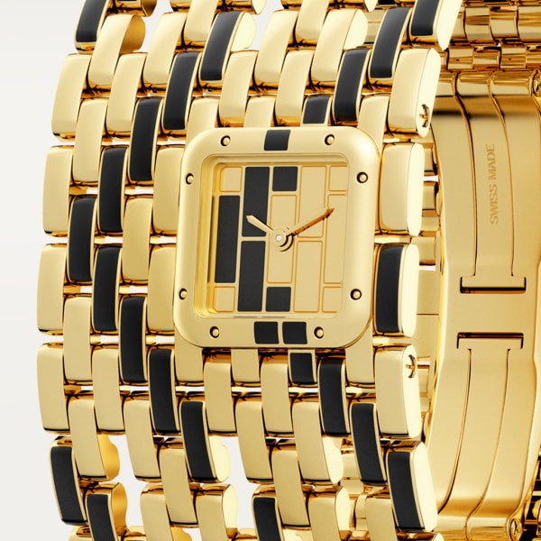 Panthère de Cartier watch Cuff, quartz movement, yellow gold lacquer