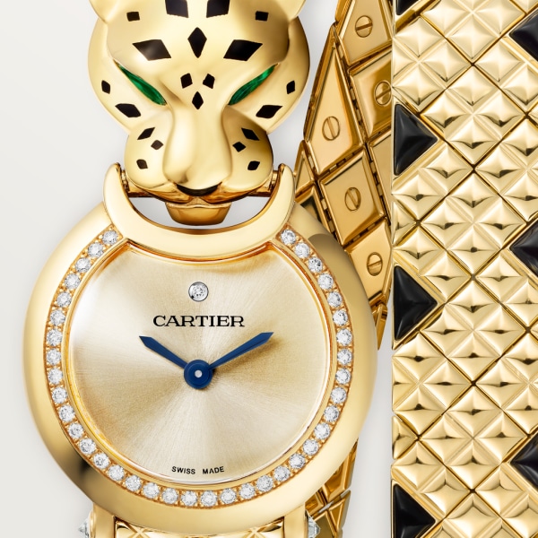 La Panthère de Cartier 腕表 23.6毫米表款，18K黄金，钻石