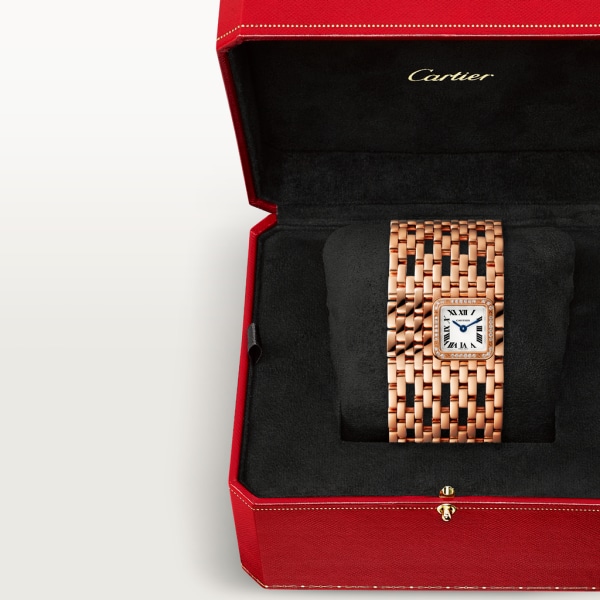 Panthère de Cartier腕表 手镯腕表，石英机芯，18K玫瑰金，钻石